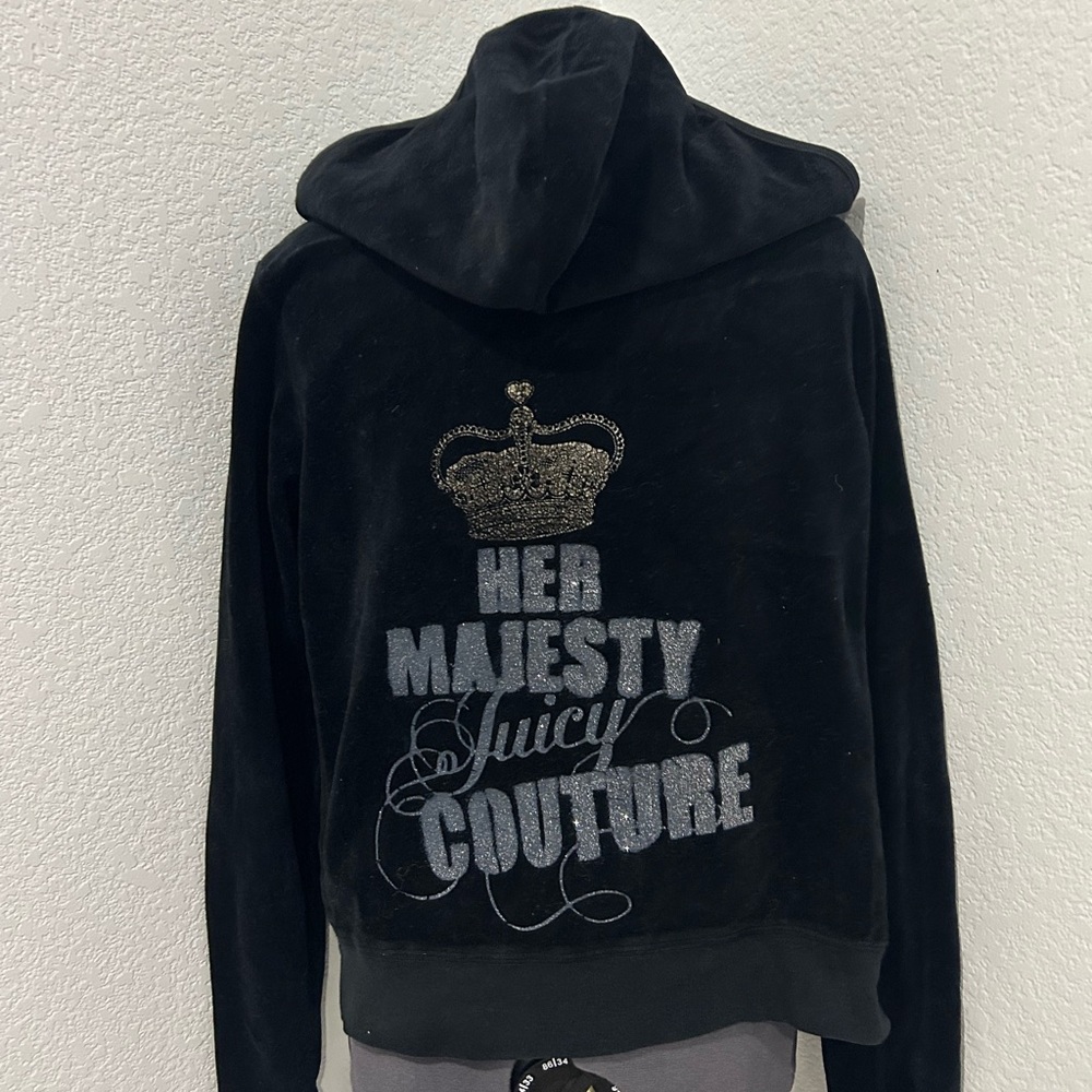 Black Vintage Juicy Couture Velour Jumpsuit with Bling